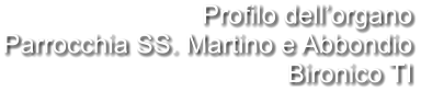 Profilo dell’organo Parrocchia SS. Martino e Abbondio Bironico TI