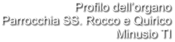 Profilo dell’organo Parrocchia SS. Rocco e Quirico Minusio TI